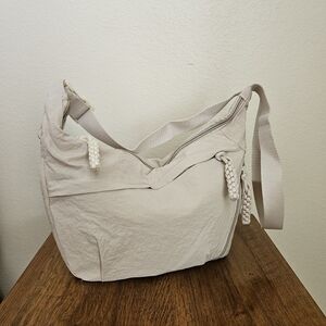 Nylon Cream Shoulder Bag